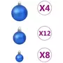 VIDAXL Ensemble de boules de Noël 100 pcs Bleu