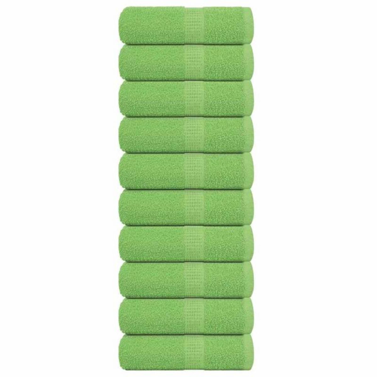 VIDAXL Serviettes de visage 10 pcs vert pomme 30x30 cm 100% coton