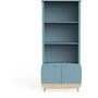 Voir la diapositive 3 : Bibliothèque bébé enfant 3 niches 2 portes bleu LINIA