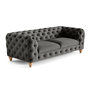Voir la diapositive 4 : LISA DESIGN Walter - canapé 3 places chesterfield en velours - pieds bois