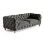 Voir la diapositive 4 : LISA DESIGN Walter - canapé 3 places chesterfield en velours - pieds bois