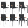 Voir la diapositive 2 : VIDAXL Chaises de jardin lot de 6 noir 55x61,5x90cm textilene et acier