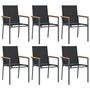 Voir la diapositive 2 : VIDAXL Chaises de jardin lot de 6 noir 55x61,5x90cm textilene et acier