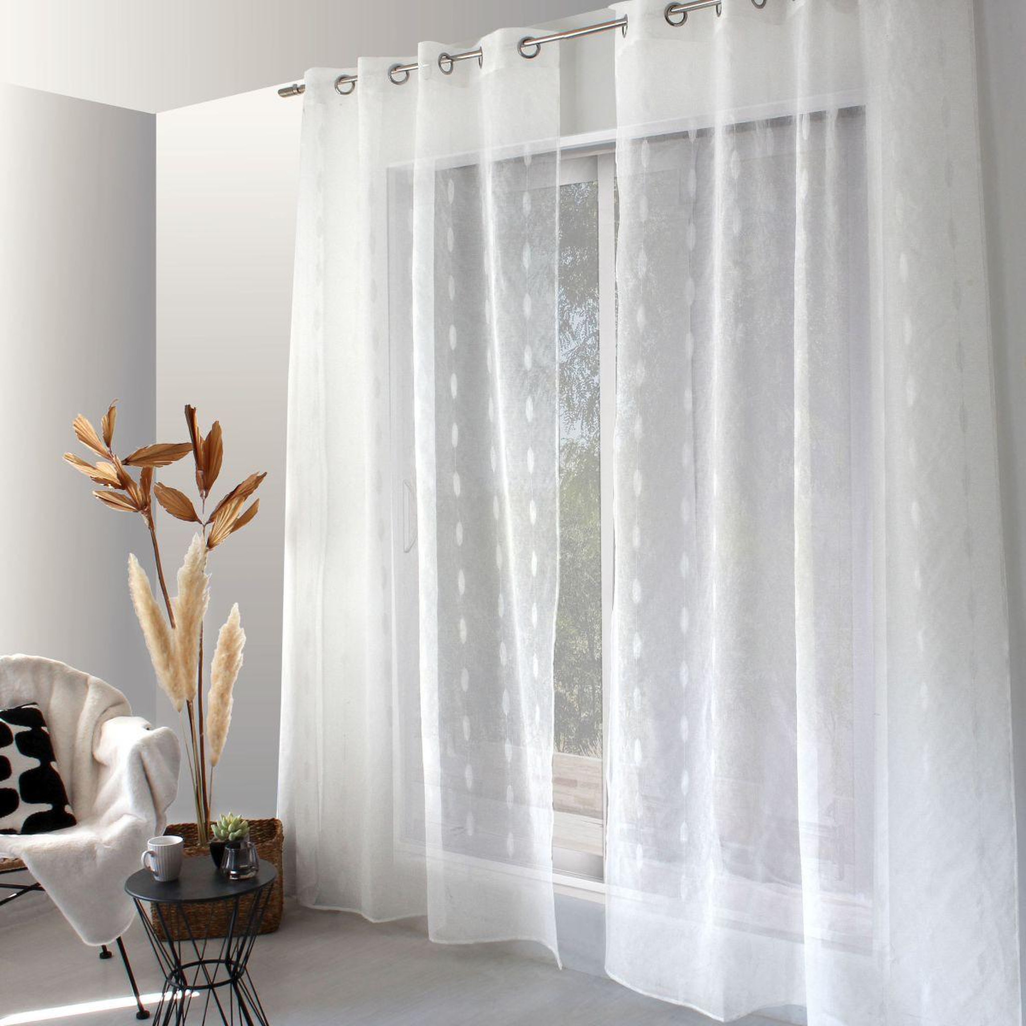 ENJOY HOME Rideau voilage à motif  copper  140x240cm blanc
