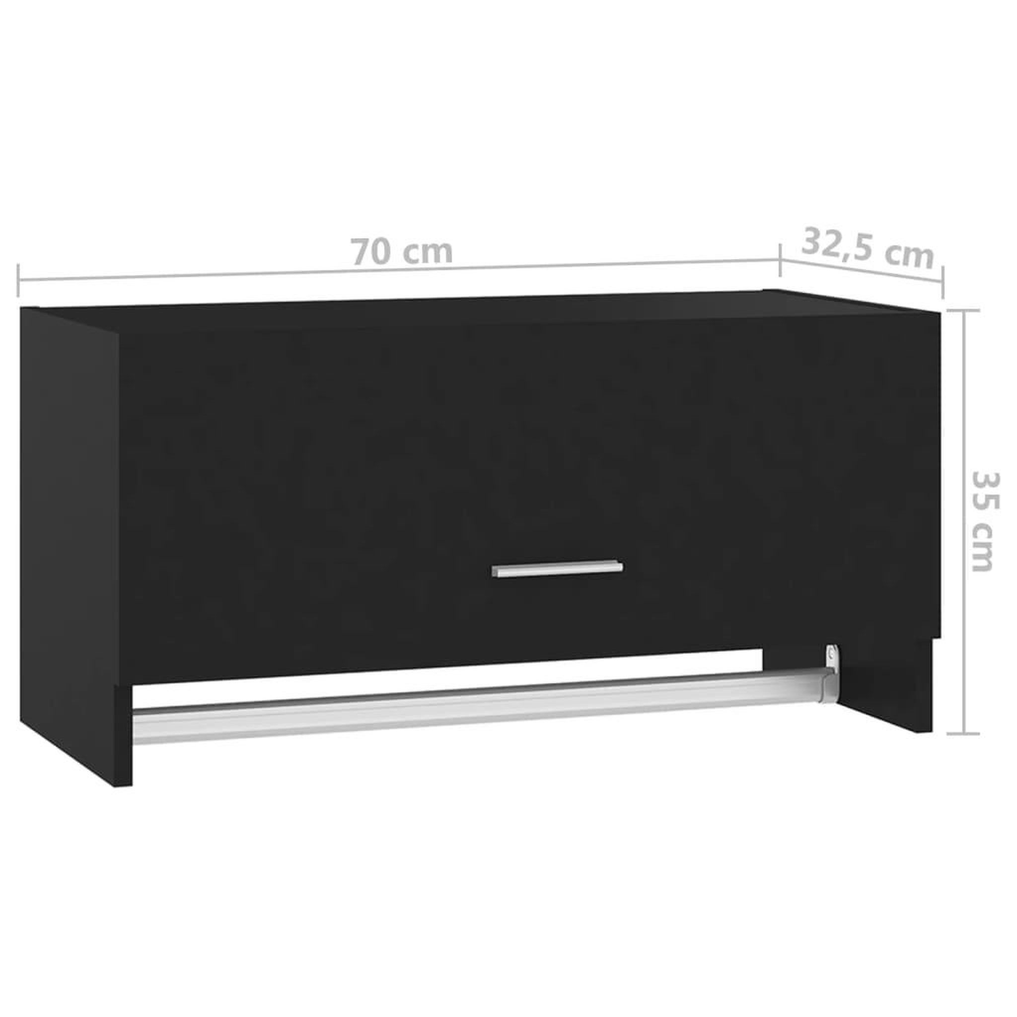 Voir la diapositive 6 : VIDAXL Garde-robe noir 70x32,5x35 cm bois d'ingenierie