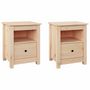 Voir la diapositive 2 : VIDAXL Tables de chevet 2 pcs 40x35x49 cm Bois de pin massif