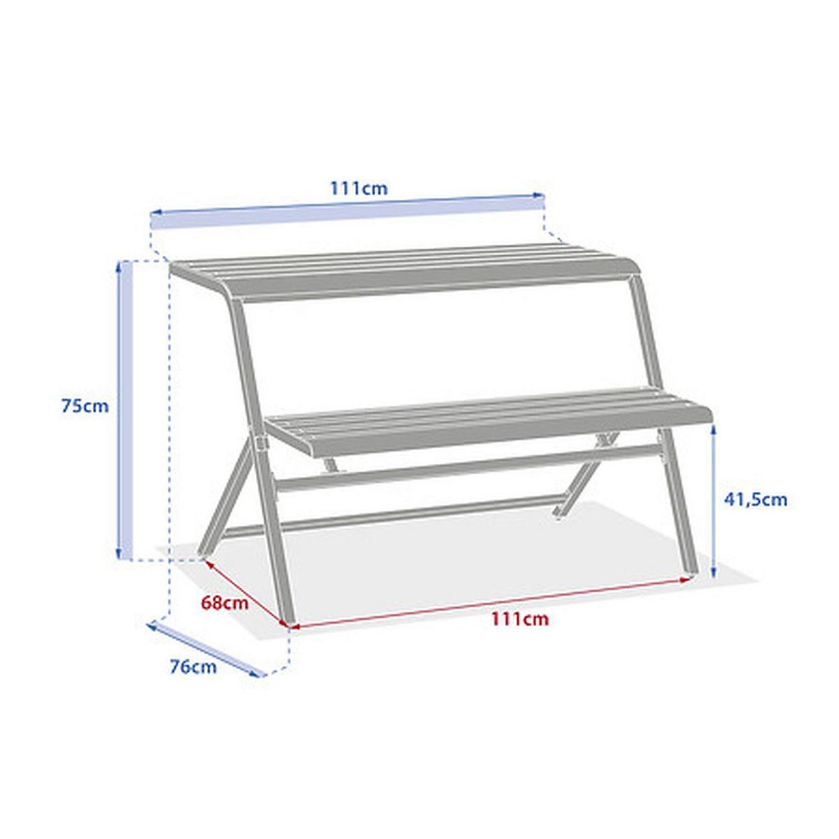 HESPERIDE Ensemble de balcon en acier 2 places DRILIA - Argile