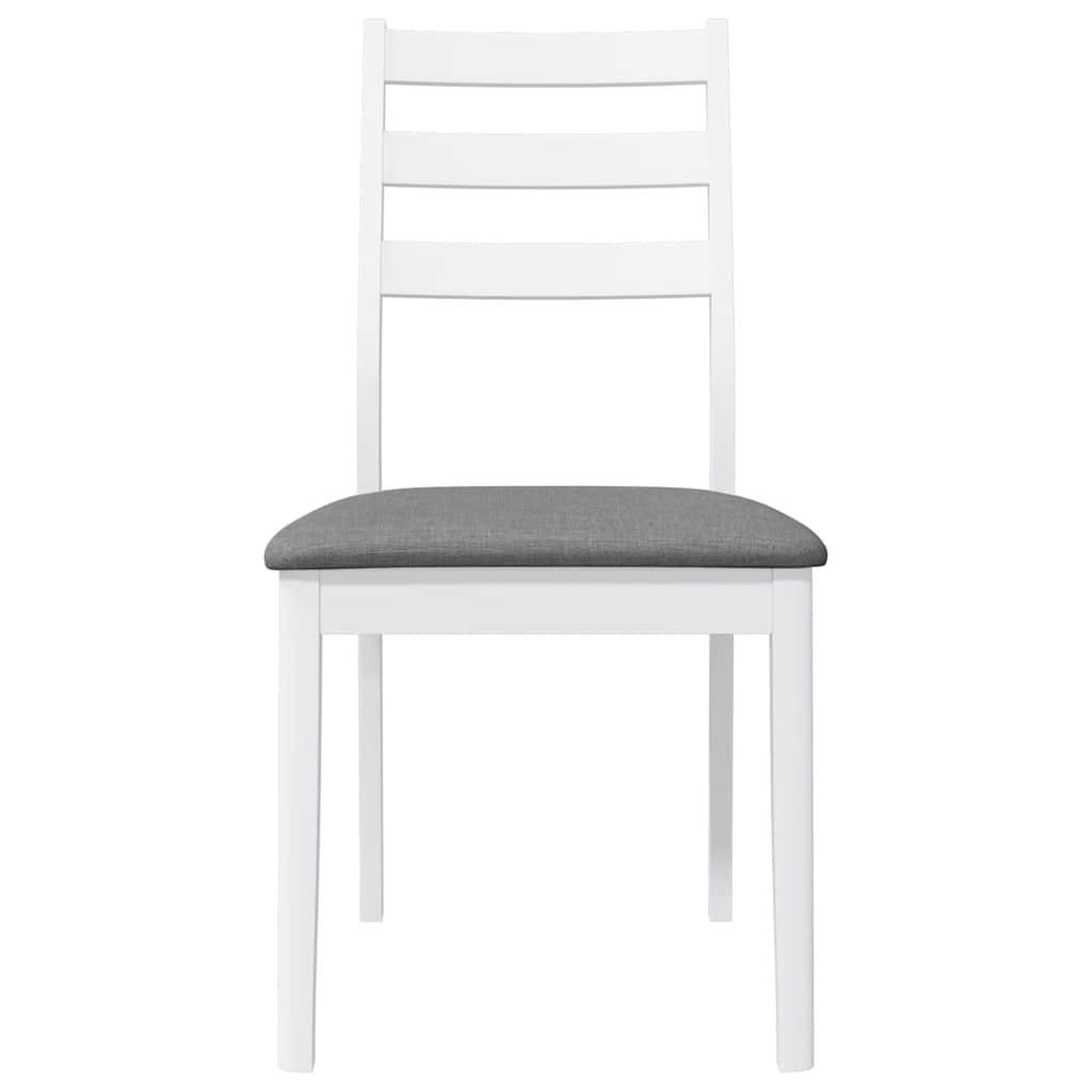 Voir la diapositive 5 : VIDAXL Chaises a manger coussins 2 pcs blanc bois massif caoutchouc