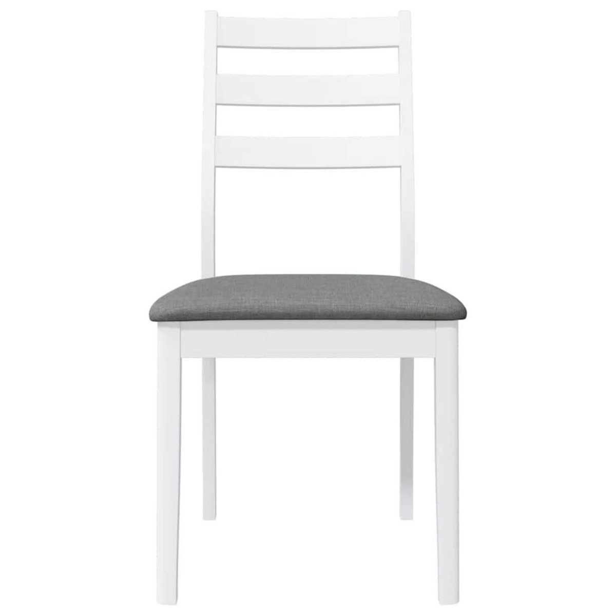 VIDAXL Chaises a manger coussins 2 pcs blanc bois massif caoutchouc