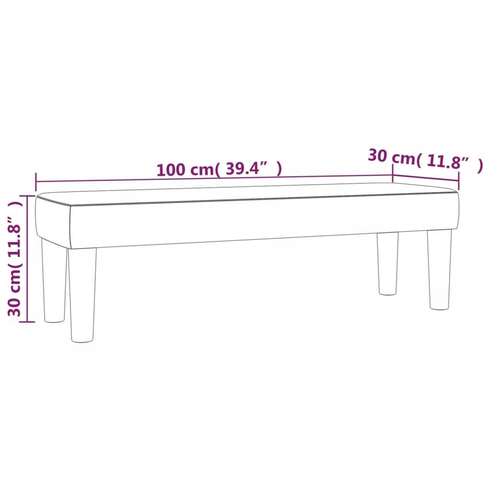 Voir la diapositive 6 : VIDAXL Banc Gris clair 100x30x30 cm Tissu