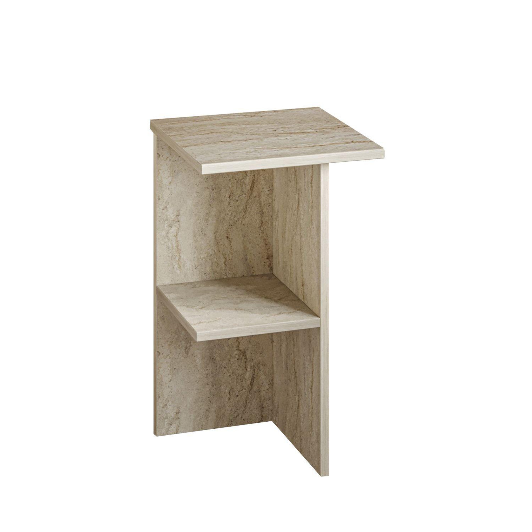 Habitat et Jardin Table de chevet en bois  leray  - 36 x 36 x 60 cm - travertin