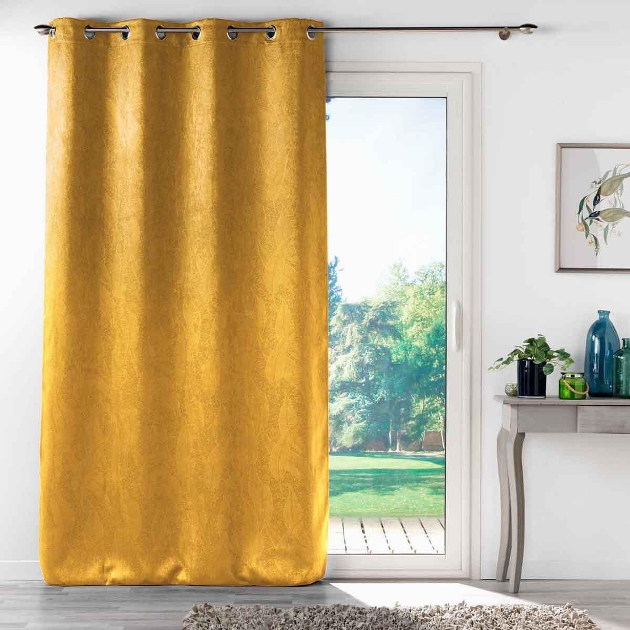 Voir la diapositive 4 : Douceur d'Intérieur Rideau occultant  mélodie  135x280cm ocre