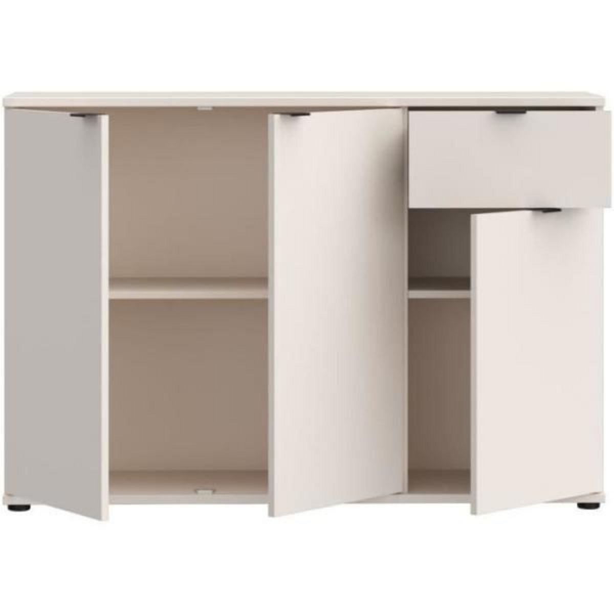 MARKET24 Commode - GANYMEDE - 3 portes - 1 tiroir - Sable - 119,8 x 34,1 x 82,3 cm