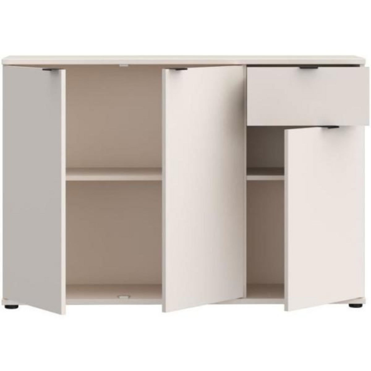 MARKET24 Commode - GANYMEDE - 3 portes - 1 tiroir - Sable - 119,8 x 34,1 x 82,3 cm