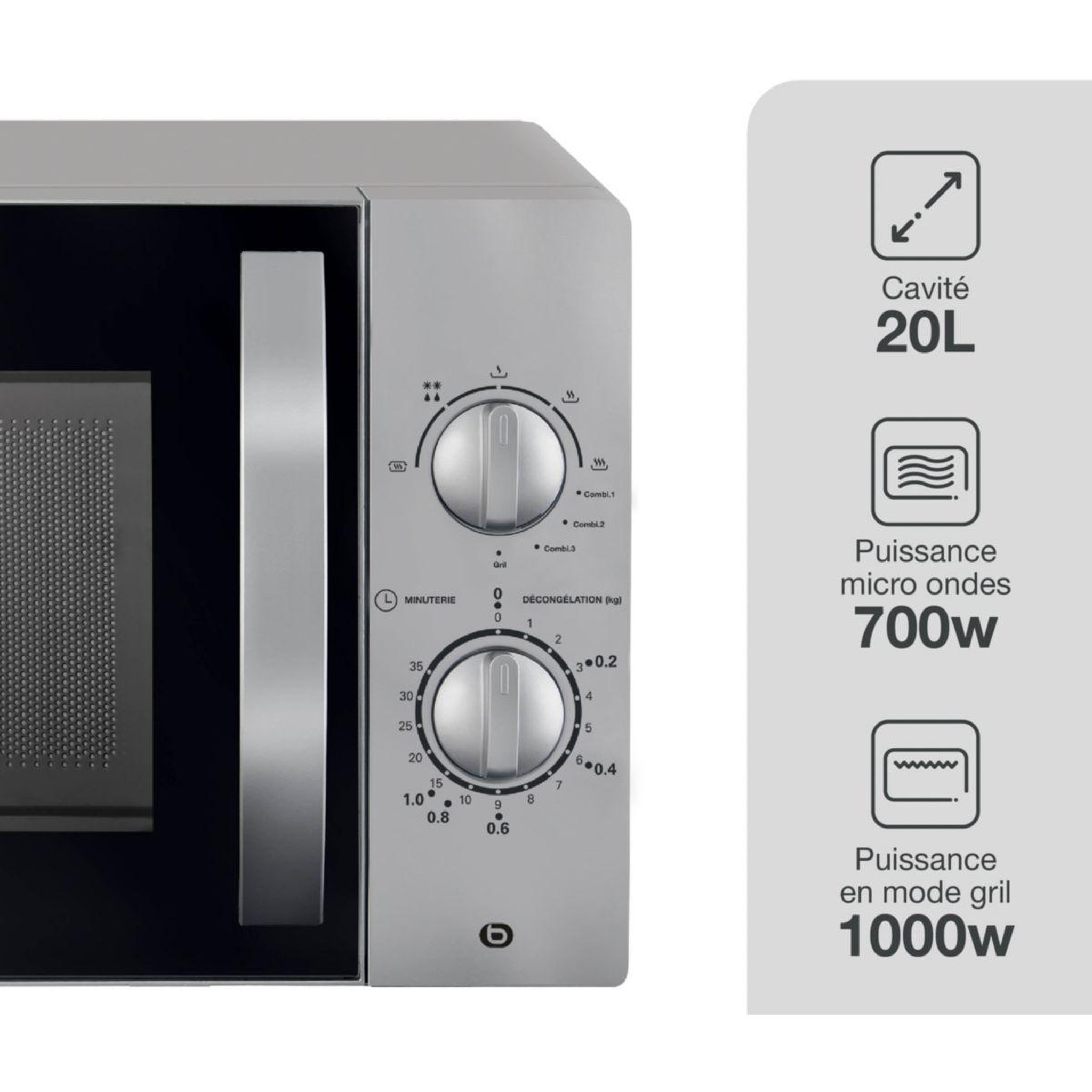 Voir la diapositive 2 : ESSENTIEL B Micro ondes grill EG204s Titane