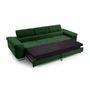 Voir la diapositive 2 : BEST MOBILIER Pablo - canapé 3 places - convertible avec têtières réglables - en velours
