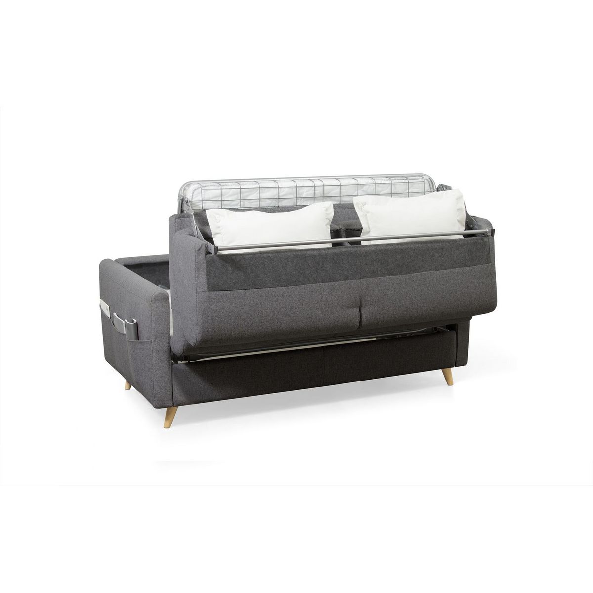 Canapé convertible  140 cm système couchage express 3 places en tissu TAMY