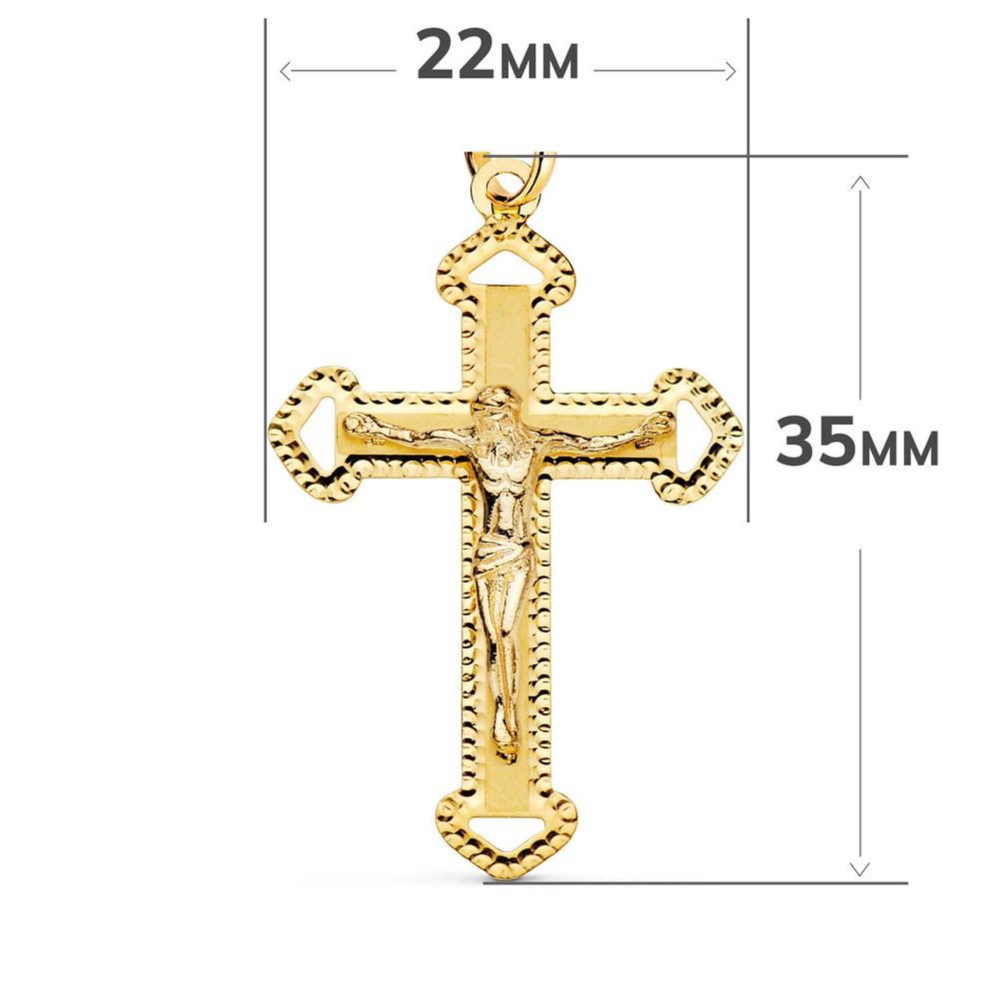 Voir la diapositive 4 : L'ATELIER D'AZUR Pendentif  - Médaille Christ sur la Croix Or 18 Carats 750 Jaune - Chaine Offerte