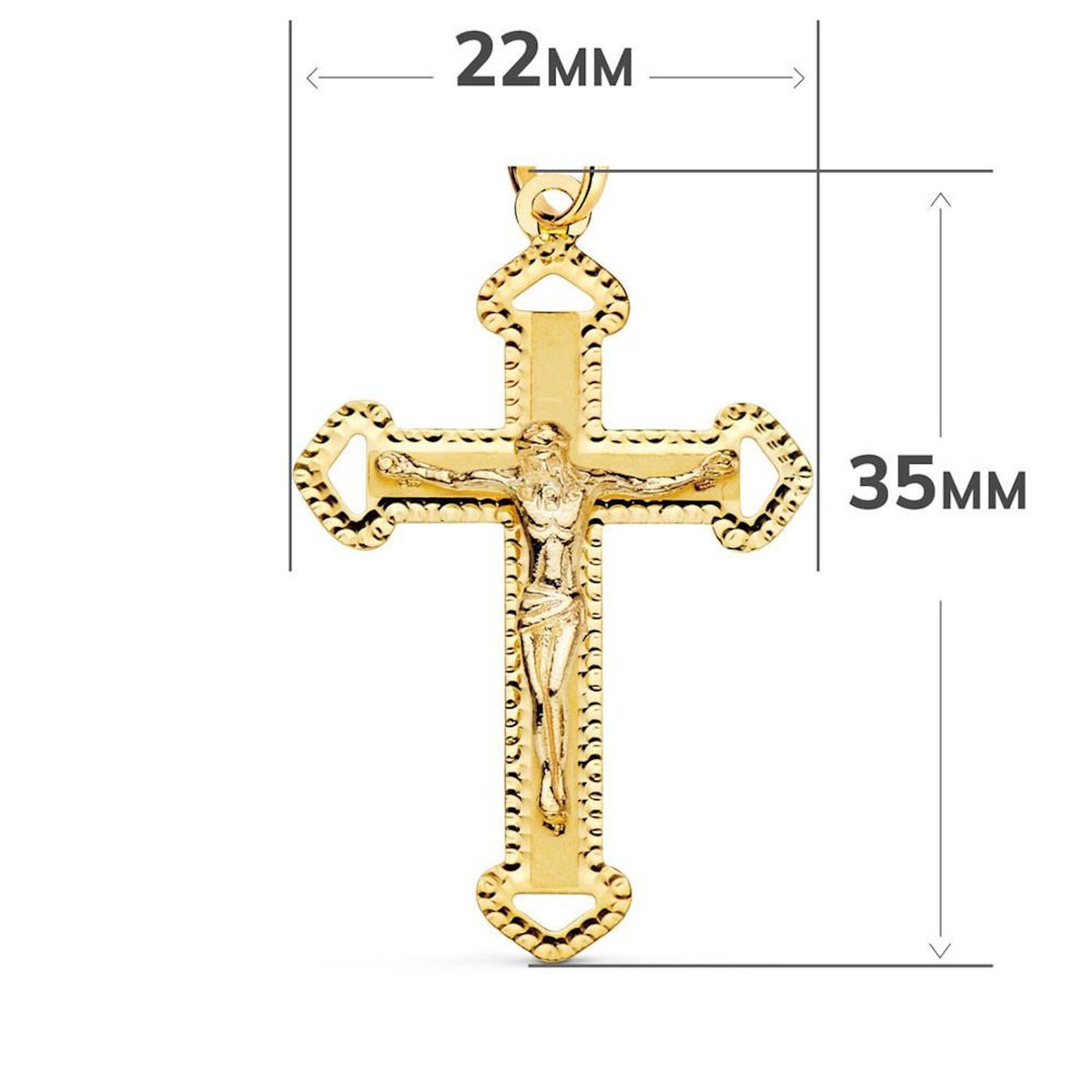 L'ATELIER D'AZUR Pendentif  - Médaille Christ sur la Croix Or 18 Carats 750 Jaune - Chaine Offerte