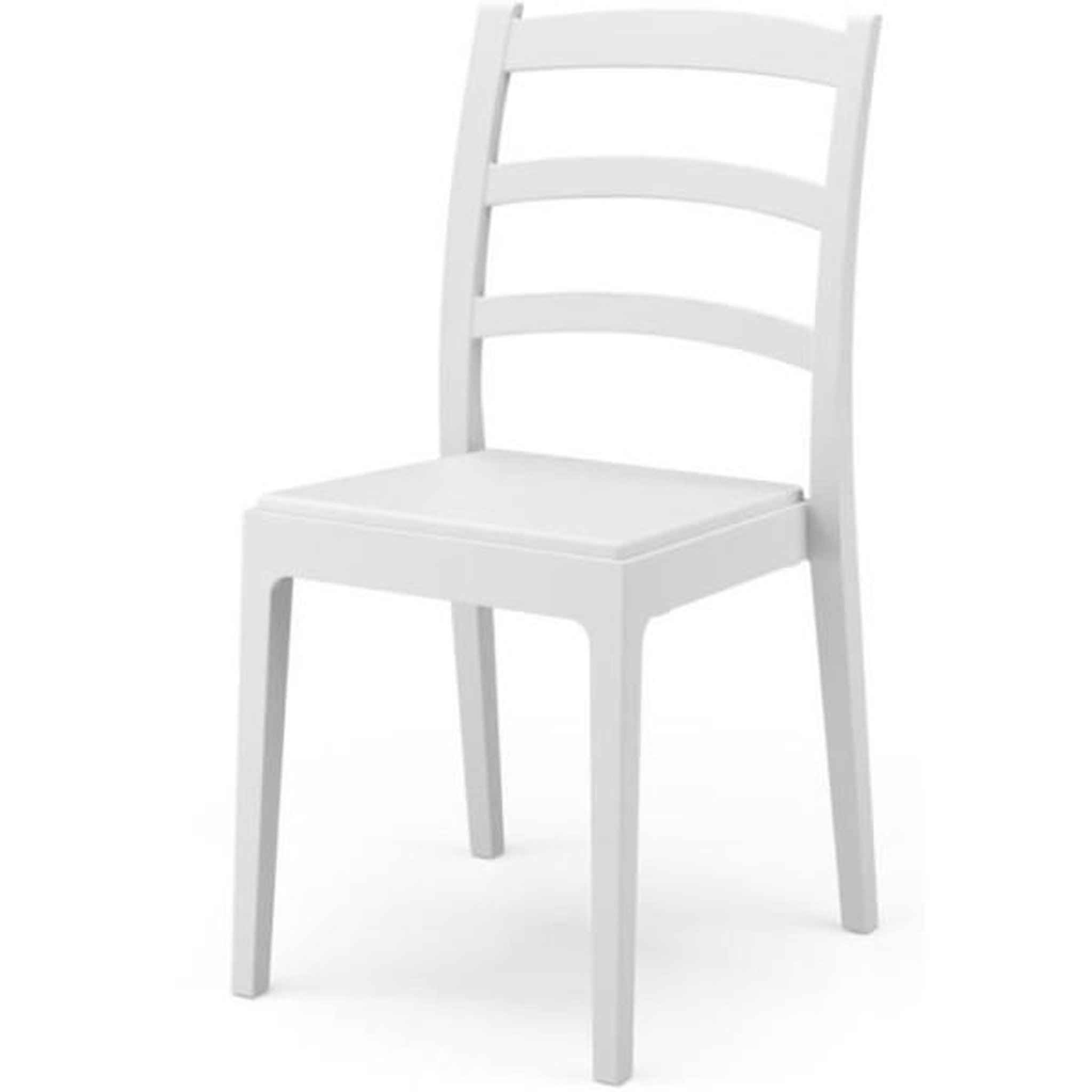 Voir la diapositive 2 : MARKET24 Lot de 4 chaises - ARETA - REA - 51 x 46 x H88 cm - Blanc