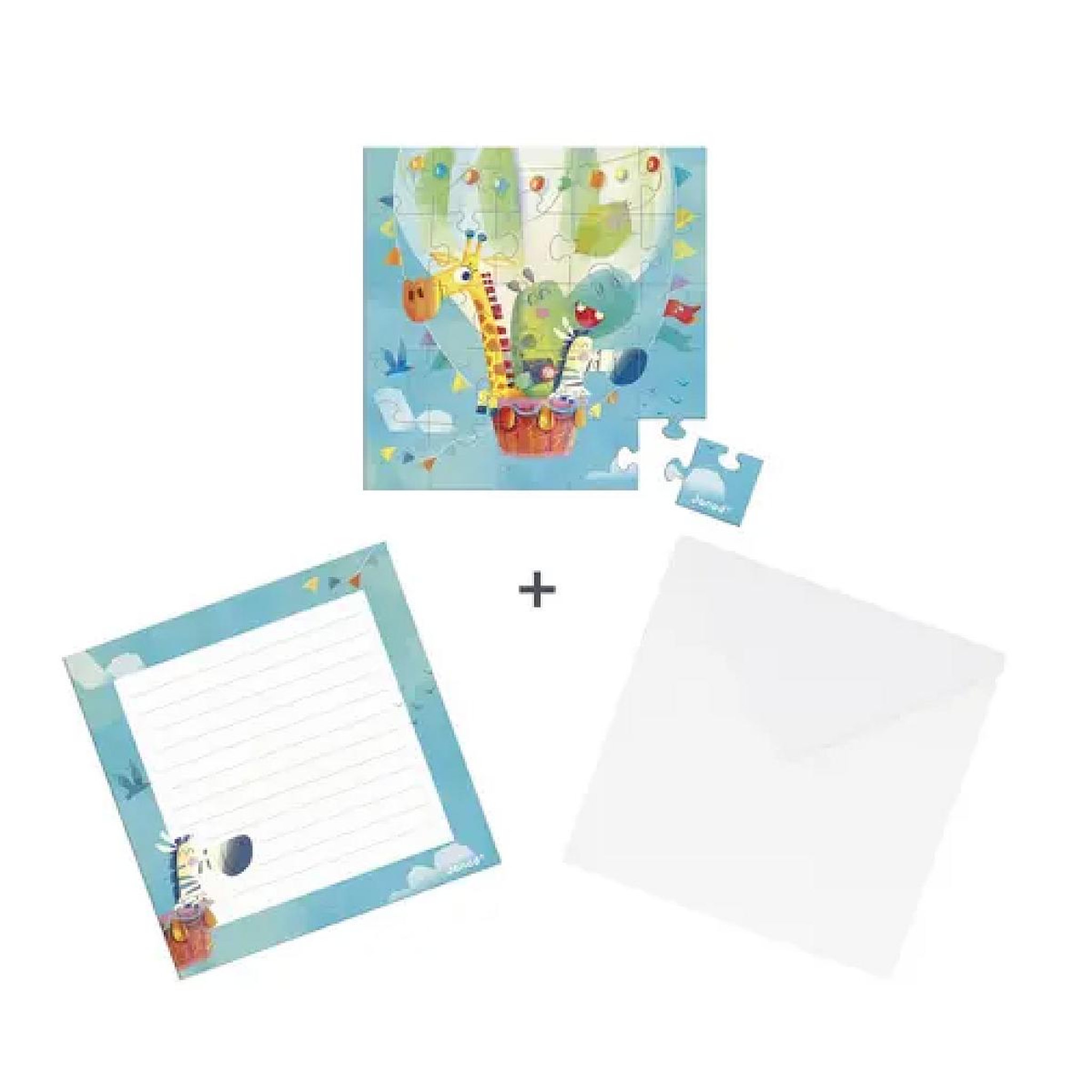 JANOD Carte Cadeau Puzzle 25 Pieces Mongolfiere