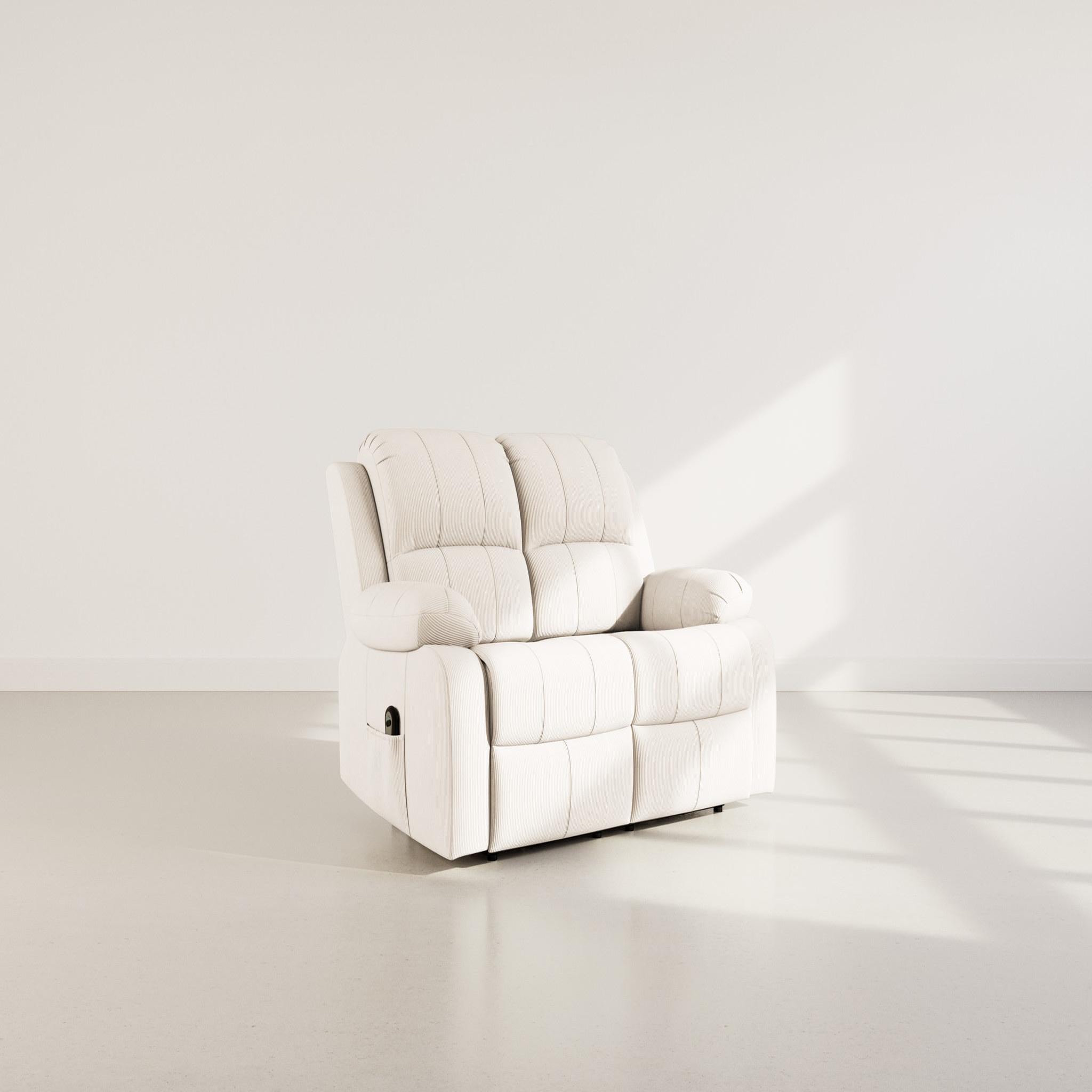 BEST MOBILIER Armand - canapé 2 places relax électrique en velours côtelé. Coloris disponibles : Orange, Beige