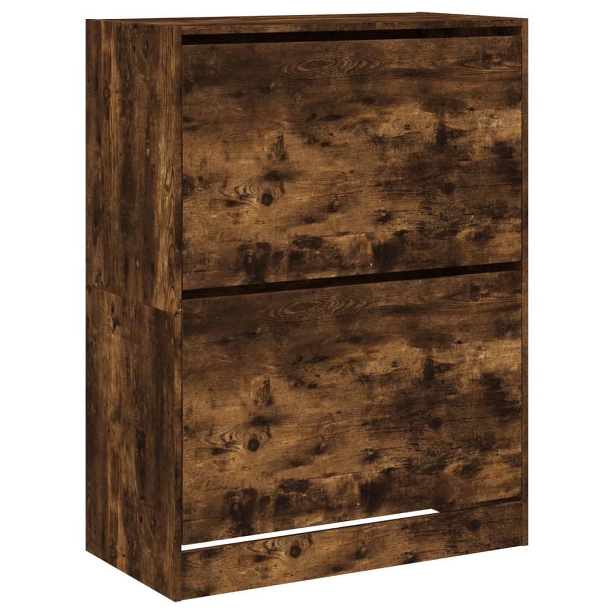 Voir la diapositive 2 : VIDAXL Armoire a chaussures 2 tiroirs rabattables chene fume