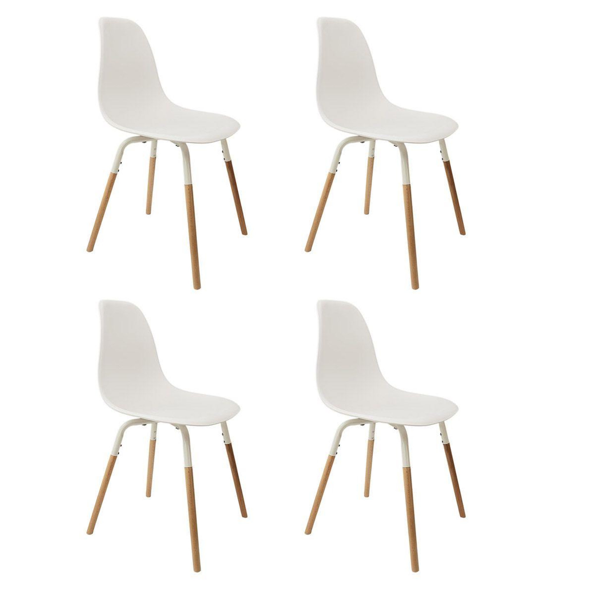 The Home Deco Factory Lot de 4 chaises scandinaves  phénix  81cm blanc