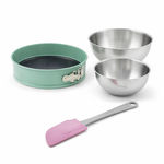 ZENKER Set de 4 ustensiles de pâtisserie moule à gâteaux bol à mixer inox et spatule pâtisserie Divers Divers Zenker  Divers