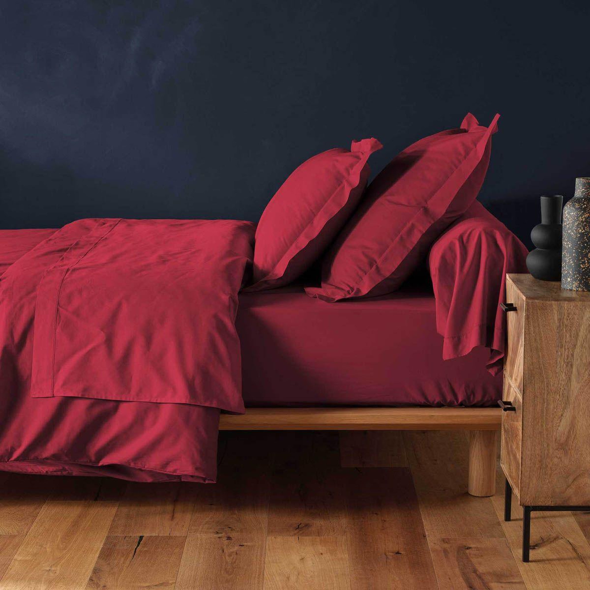Voir la diapositive 4 : Douceur d'Intérieur Drap housse  lina  90x190cm marsala