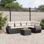 VIDAXL Salon de jardin 6 pcs avec coussins noir resine tressee