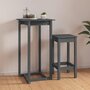 Voir la diapositive 1 : VIDAXL Table de bar Gris 60x60x110 cm Bois massif de pin