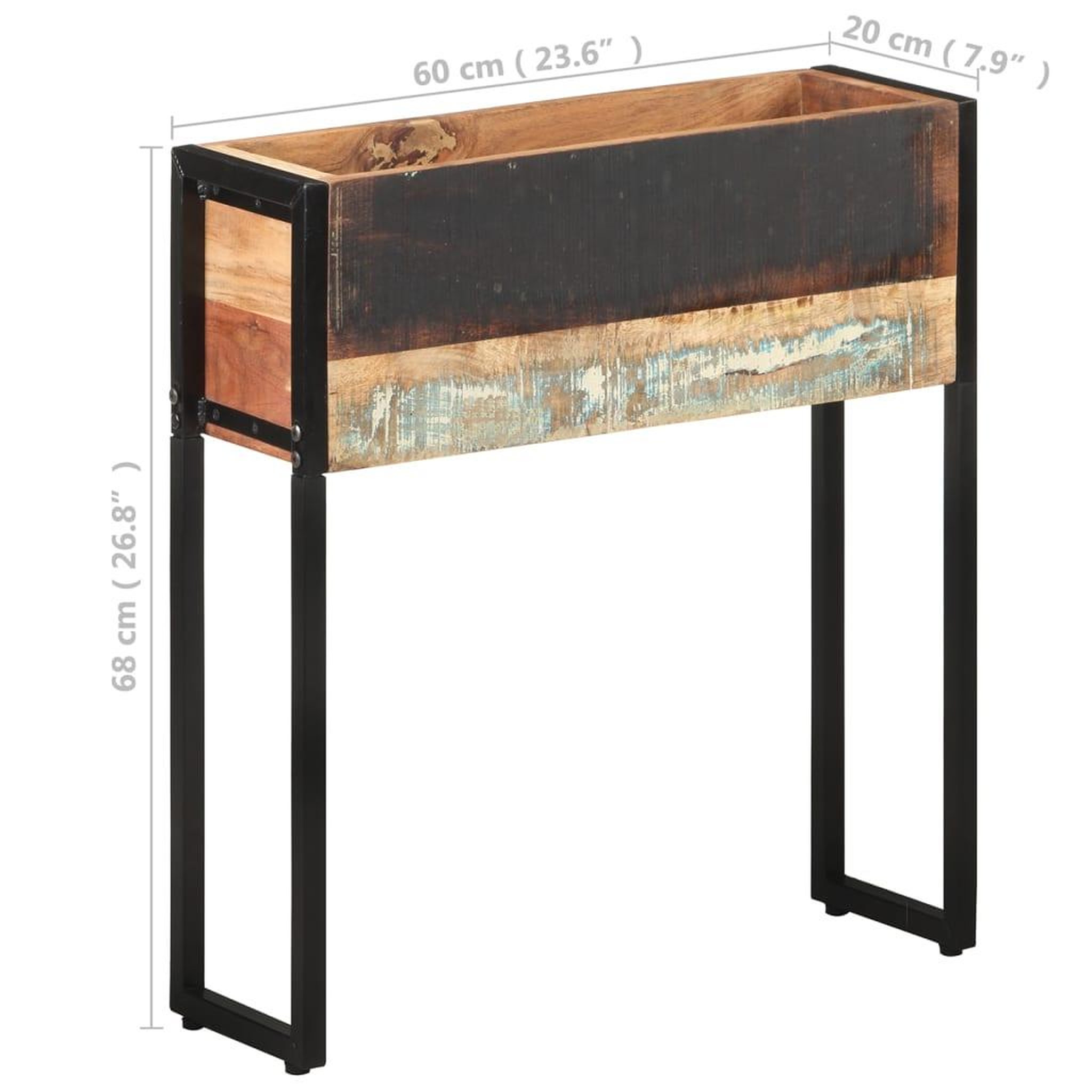 Voir la diapositive 6 : VIDAXL Jardiniere 60x20x68 cm Bois de recuperation massif