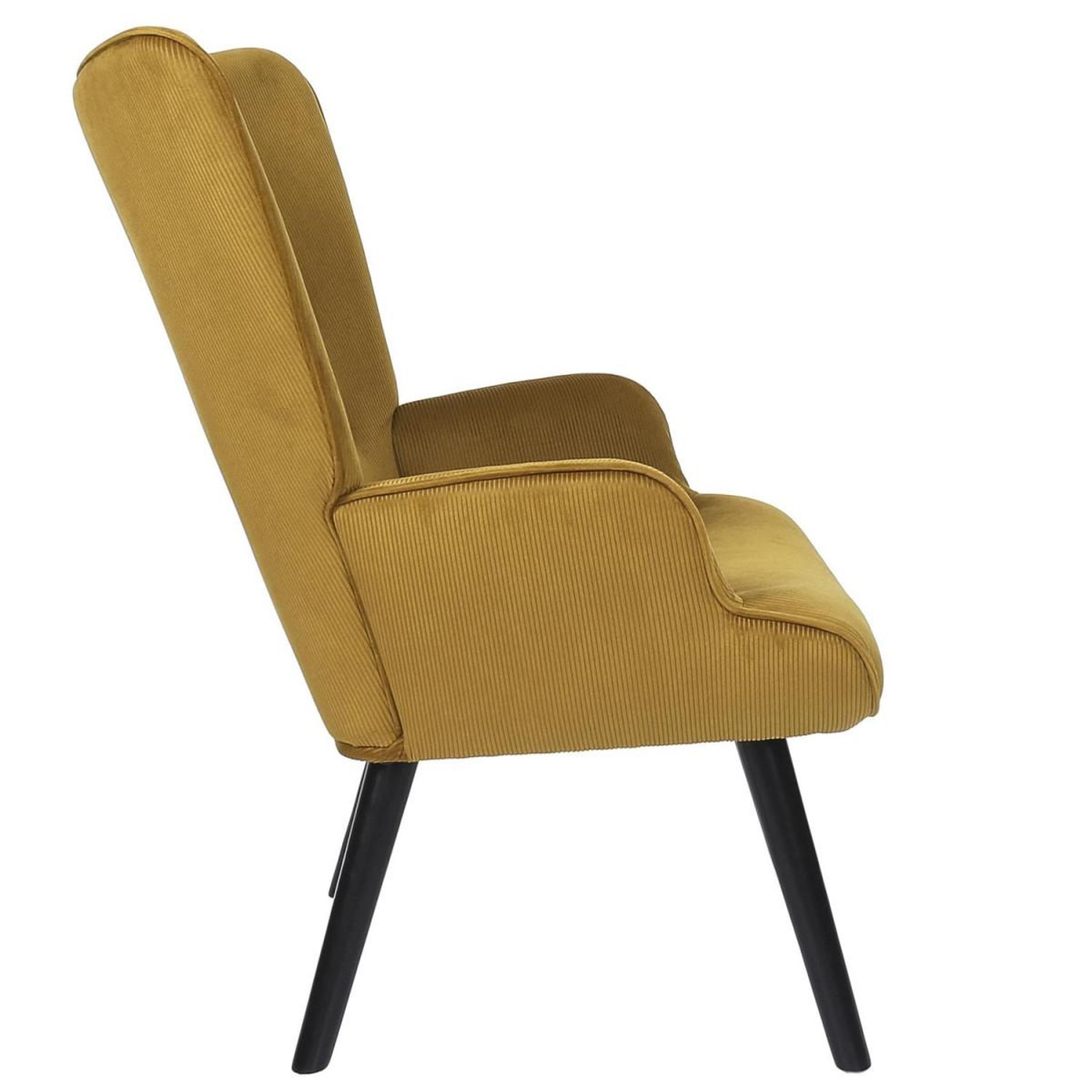 Voir la diapositive 3 : The Home Deco Factory Fauteuil en velours côtelé  giulia  96cm jaune