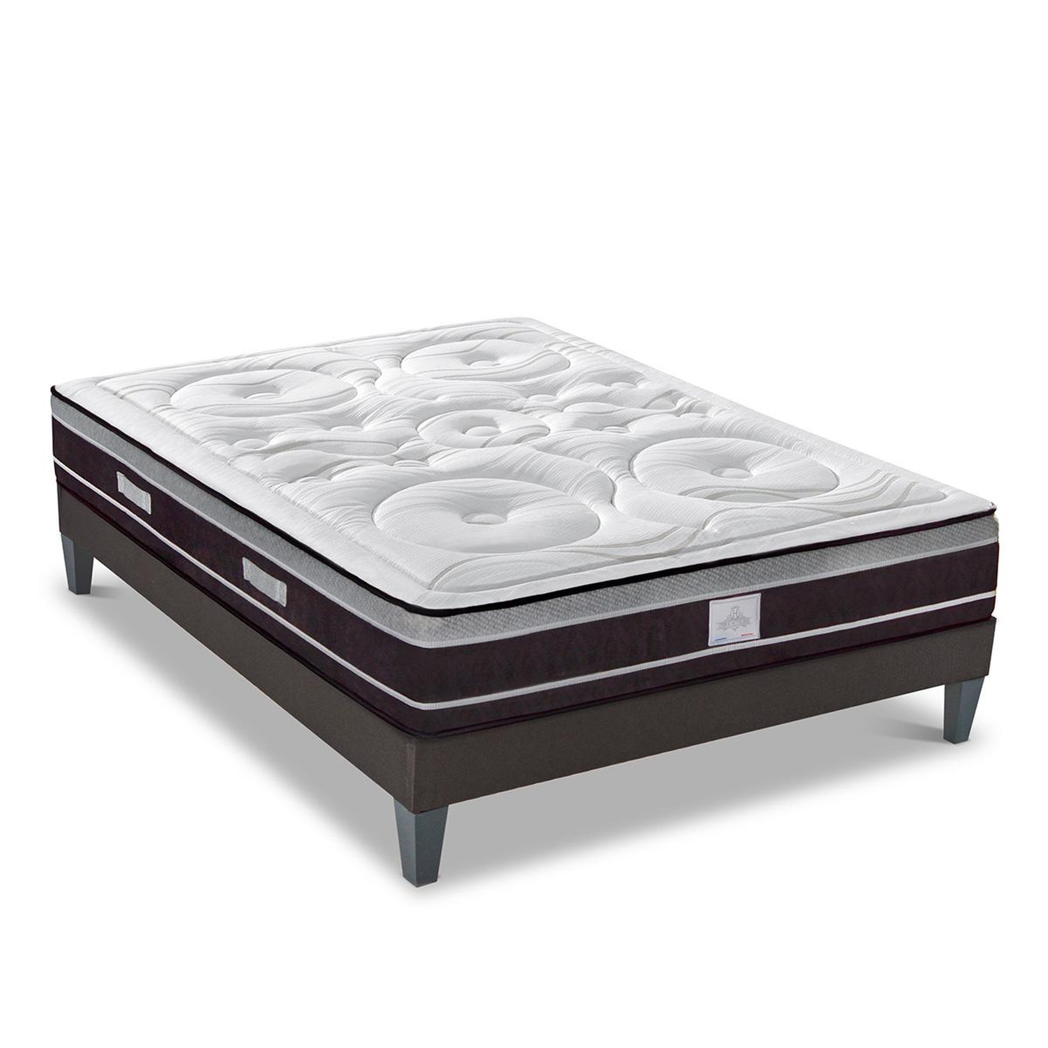 Voir la diapositive 1 : HYPSOM HYPSOM | Ensemble DIVIN | Matelas Ressorts ensachés + Sommier Bois