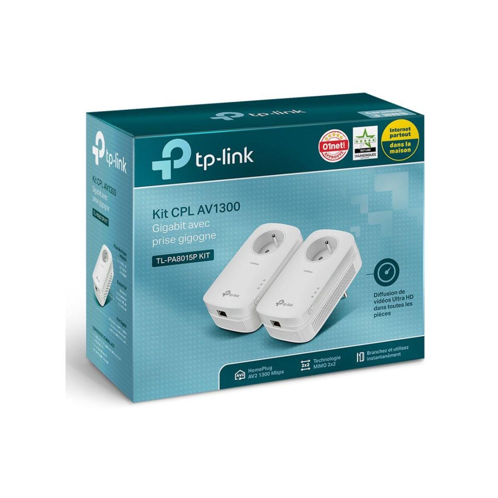Voir la diapositive 2 : TP-LINK Cpl filaire cpl filaire tp-link tl-pa8015p kit av130