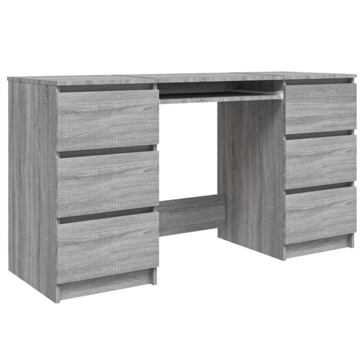VIDAXL Bureau Sonoma gris 140x50x77 cm Bois d'ingenierie