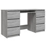 Voir la diapositive 2 : VIDAXL Bureau Sonoma gris 140x50x77 cm Bois d'ingenierie
