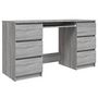 Voir la diapositive 2 : VIDAXL Bureau Sonoma gris 140x50x77 cm Bois d'ingenierie