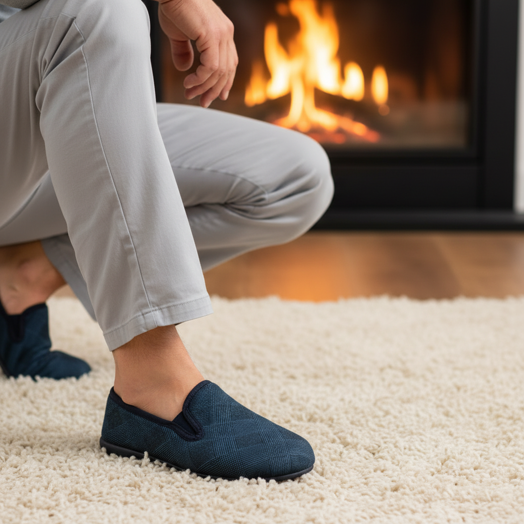 Voir la diapositive 2 : OZABI Ozabi charentaises homme toucher velours microfibre, fabriquées en espagne