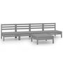 Voir la diapositive 2 : VIDAXL Salon de jardin 5 pcs Gris Bois de pin massif