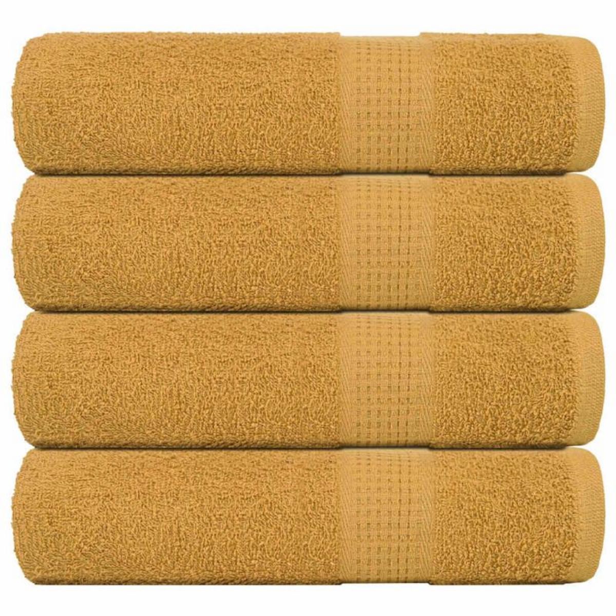 VIDAXL Serviettes de bain 4 pcs doré 100x150 cm 360 g m² 100% coton