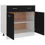 Voir la diapositive 5 : VIDAXL Armoire de plancher a tiroir Noir 80x46x81,5 cm Bois ingenierie