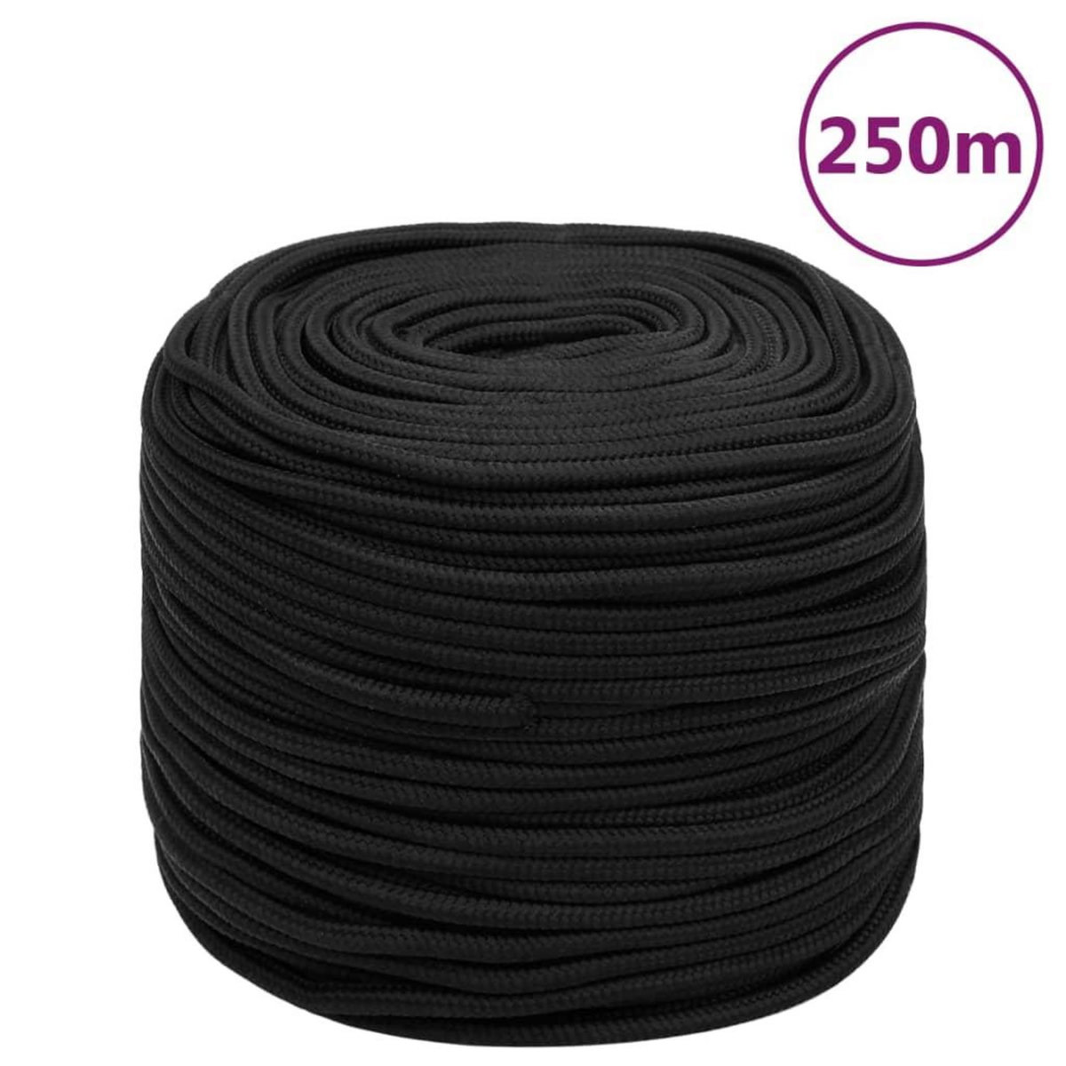 VIDAXL Corde de bateau Noir complet 8 mm 250 m polypropylene