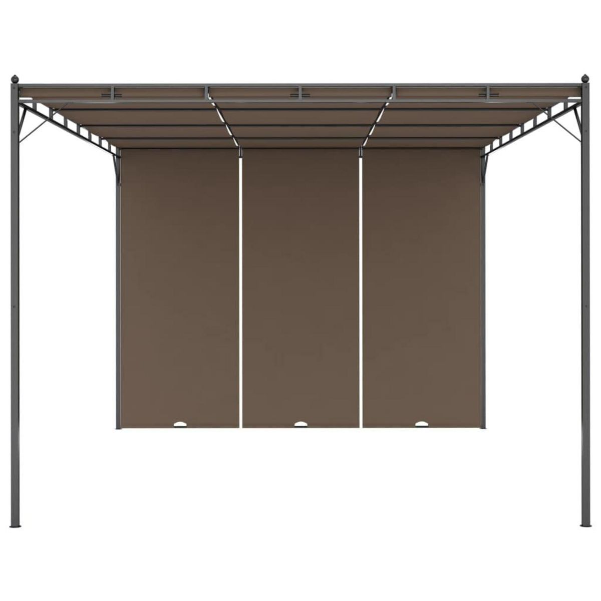 VIDAXL Belvedere de jardin avec rideau lateral 4x3x2,25 m Taupe