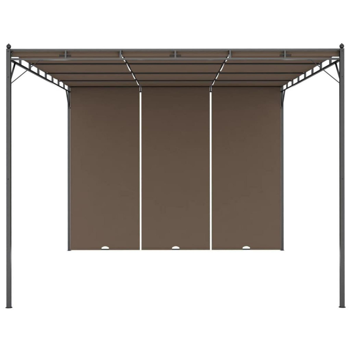 VIDAXL Belvedere de jardin avec rideau lateral 4x3x2,25 m Taupe