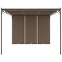 Voir la diapositive 3 : VIDAXL Belvedere de jardin avec rideau lateral 4x3x2,25 m Taupe