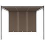 Voir la diapositive 3 : VIDAXL Belvedere de jardin avec rideau lateral 4x3x2,25 m Taupe