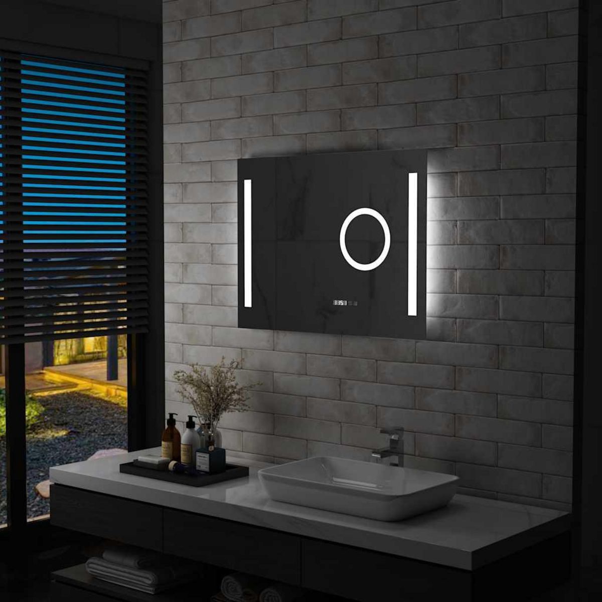 VIDAXL Miroir mural a LED de salle de bain et capteur tactile 80x60 cm