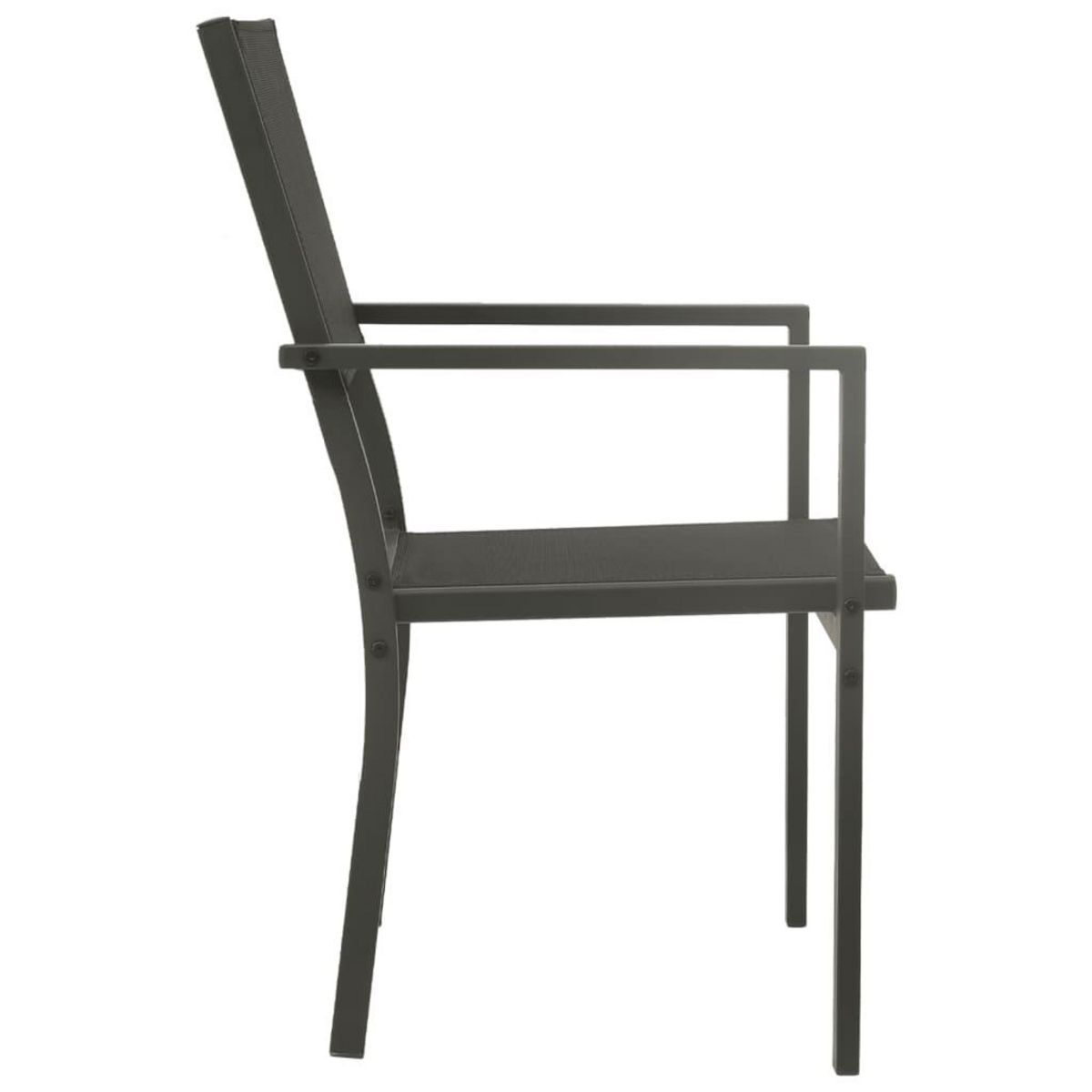 VIDAXL Chaises de jardin lot de 4 Textilene et acier Noir anthracite